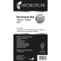 CHRONOPLAN Wochenplan 2027, 1 Woche 2 Seiten, Midi, Zahlen