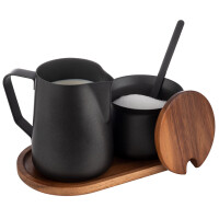 APS Milch- Zucker-Set MILURO, Edelstahl schwarz, 5-teilig