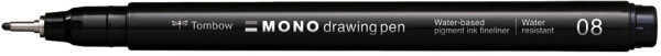 Tombow Fineliner MONO drawing pen, schwarz, Strichstärke 02