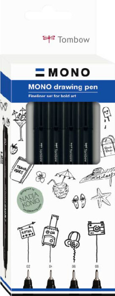 Tombow Fineliner MONO drawing pen "Fine Set", 4er Set