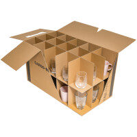 SMARTBOXPRO Gläserkarton, aus Wellpappe, braun