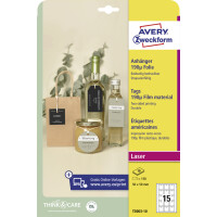 AVERY Zweckform Anhänger, Folie, matt, 90 x 50 mm, weiß