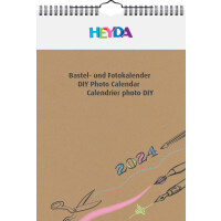 HEYDA Kreativ-Wandkalender 2024, DIN A4, natur