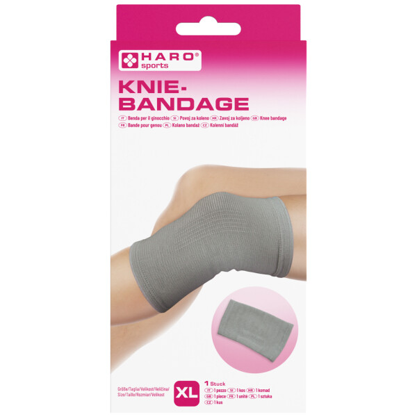 HARO Sportbandage "Knie", Größe: XL, grau