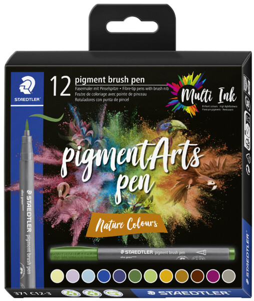 STAEDTLER Fasermaler pigment brush pen "Nature Colours"