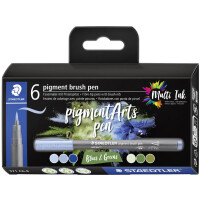 STAEDTLER Fasermaler pigment brush pen "Blues &...
