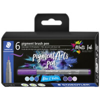 STAEDTLER Fasermaler pigment brush pen "Blues & Violets"