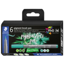 STAEDTLER Fasermaler pigment brush pen "Greens & Turquoises"
