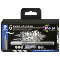 STAEDTLER Fasermaler pigment soft brush pen "Grey Colours"