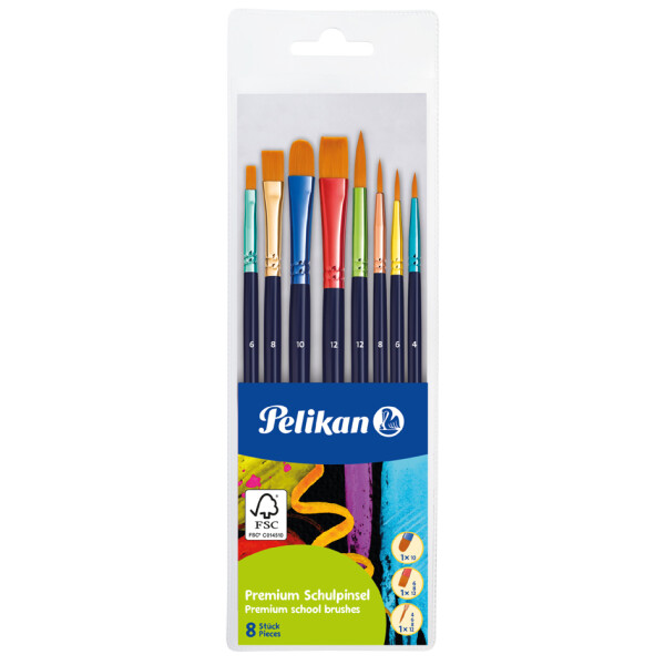 Pelikan Pinsel-Set Premium, 8-teilig, sortiert
