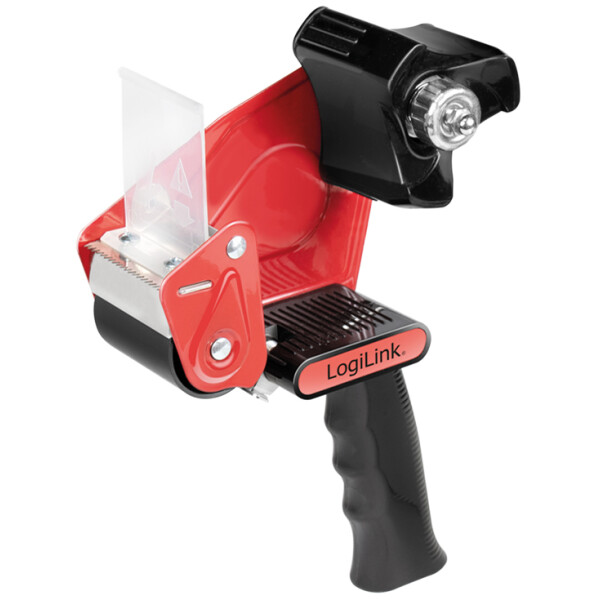 LogiLink Handabroller für Verpackungsklebeband, schwarz rot