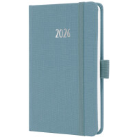 sigel Taschenkalender Jolie Feel 2026, Textil, A6, blau