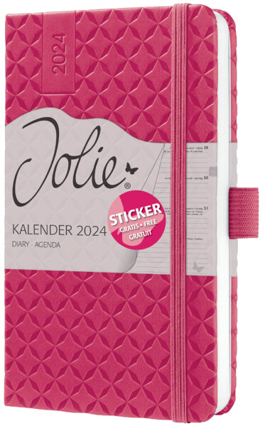 sigel Buchkalender Jolie 2024, Kunstleder, A6, pink