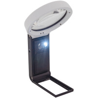 WEDO LED-UV-Lupe mit ausklappbarem Standfuß, schwarz weiß
