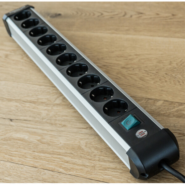 brennenstuhl Steckdosenleiste Premium-Alu-Line, 10-fach