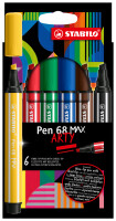 STABILO Fasermaler Pen 68 MAX, 6er Etui ARTY