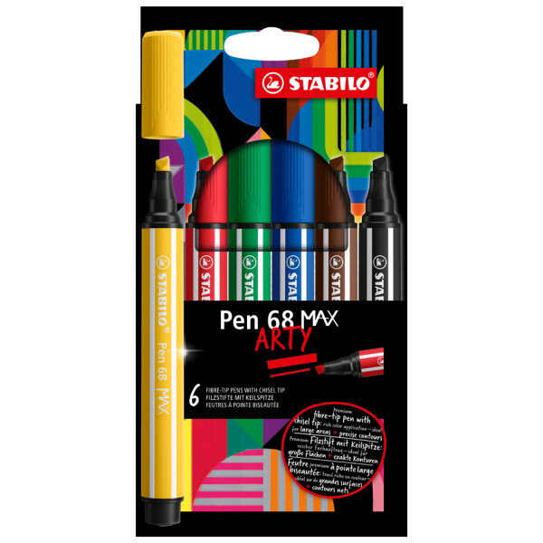 STABILO Fasermaler Pen 68 MAX, 18er Kartonetui ARTY