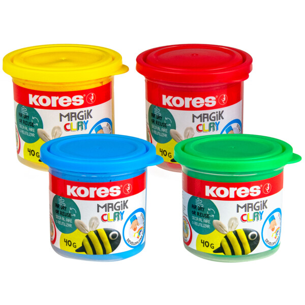 Kores Spielknete "Magic Clay", farbig sortiert