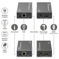 DIGITUS HDMI IP Video Extender Set, 120 m, schwarz