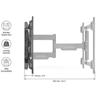 DIGITUS Full Motion TV-Wandhalterung, für 93,98 bis 203,2 cm