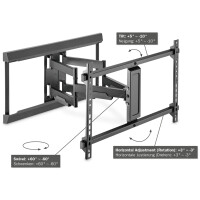 DIGITUS Full Motion TV-Wandhalterung, für 93,98 bis 203,2 cm