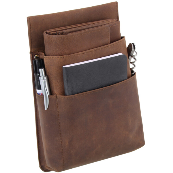 Alassio Gürteltasche für Kellnerbörsen, Hunter-Leder, braun