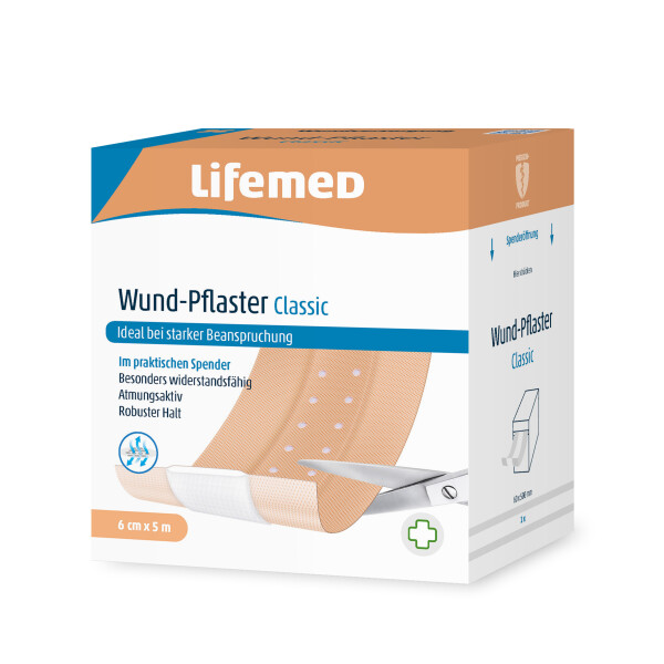 Lifemed Wund-Pflaster "Classic", hautfarben, 5000 mm x 60 mm