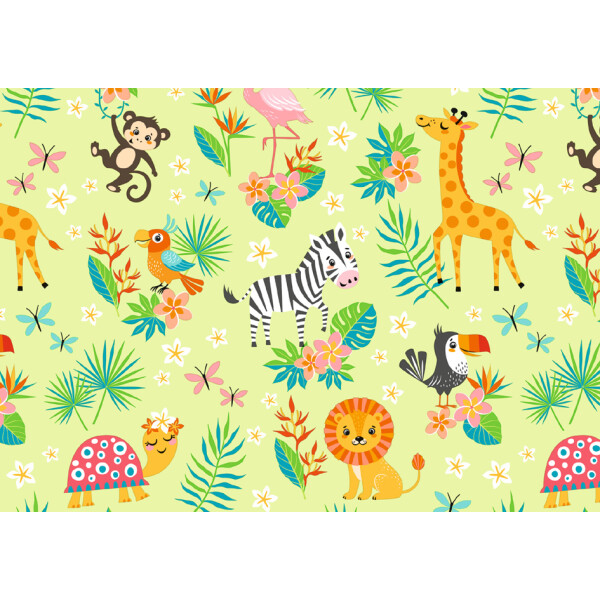 SUSY CARD Geschenkpapier "Cute animals grün", auf Rolle