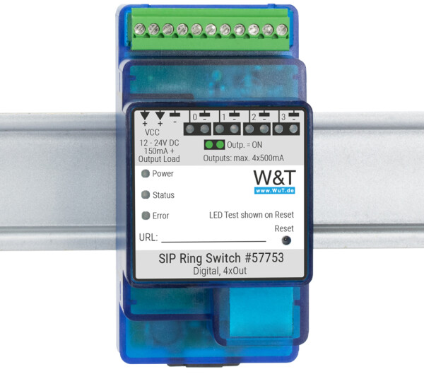 W&T SIP Ring Switch 4xOut, 10 100 BaseT, blau