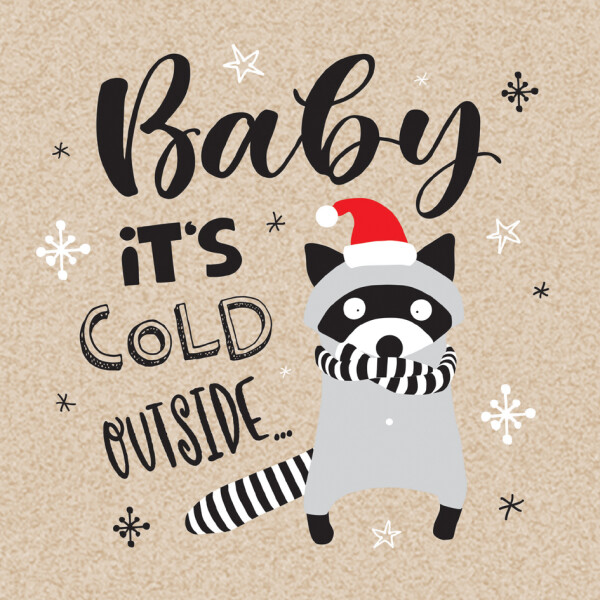 PAPSTAR Weihnachts-Motivservietten "Its cold outside"