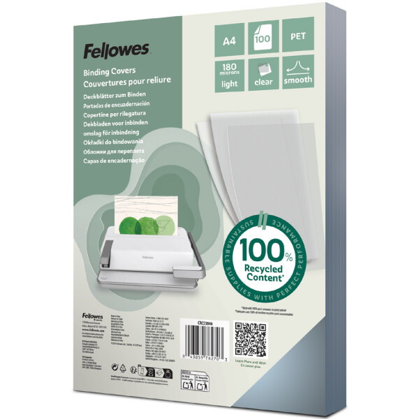 Fellowes Deckblatt, DIN A4, PET, transparent, 0,20 mm