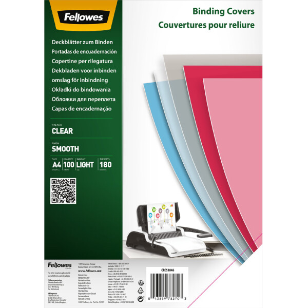 Fellowes Deckblatt, DIN A4, PET, transparent, 0,20 mm