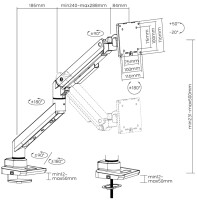 LogiLink Monitorarm, Aluminium, Armlänge: 473 mm, Flat &