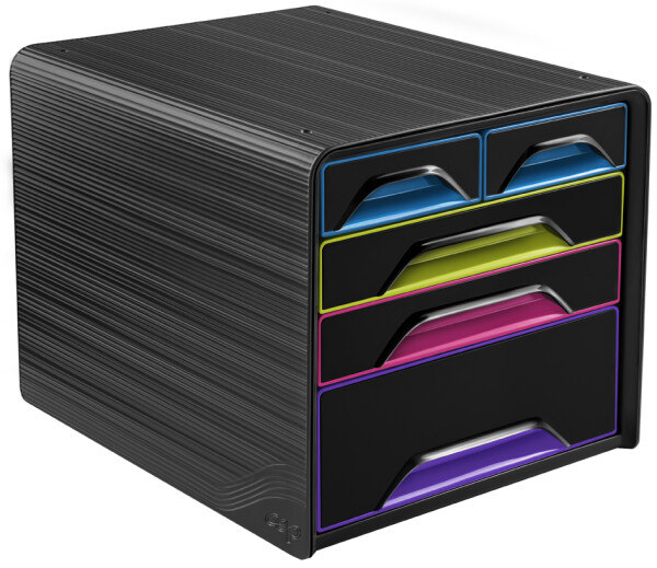 CEP Schubladenbox Smoove GLOSS, 5 Schübe, schwarz bunt