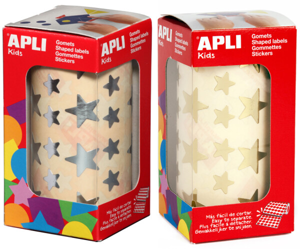 APLI kids Sticker "Sterne", auf Rolle, 2er Pack