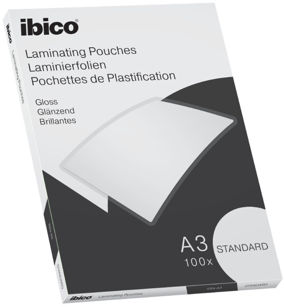 ibico Basics Laminierfolientasche, DIN A4, glänzend, 200 mic