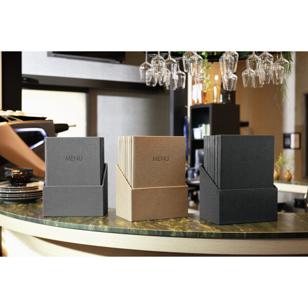 sigel Speisekarten-Mappe MENU, DIN A4, anthrazit, 10er Box
