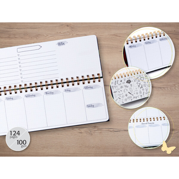 sigel Tischkalender Jolie "Glamorous Leaves", immerwährend
