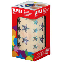 APLI kids Sticker "Sterne", auf Rolle, silber