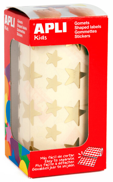 APLI kids Sticker "Sterne", auf Rolle, gold