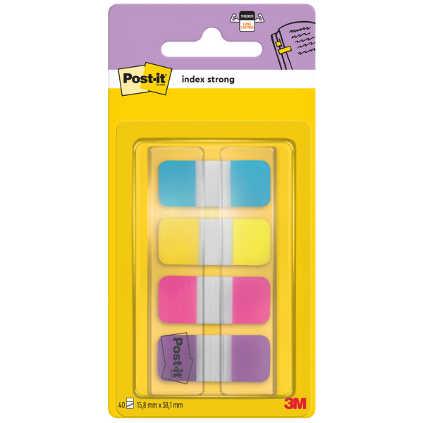 Post-it Haftmarker Index Strong Mini, 16 x 38 mm, 4-farbig