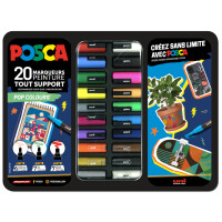POSCA Pigmentmarker "POP COLOURS", 20er Metallbox