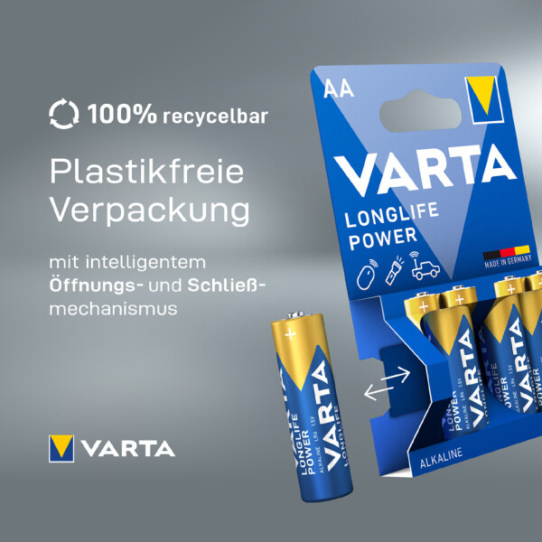 VARTA Alkaline Batterie Longlife Power Karton, Mignon AA