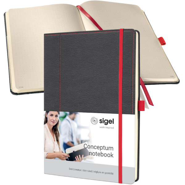 sigel Notizbuch Conceptum Design Casual, DIN A5, grau rot