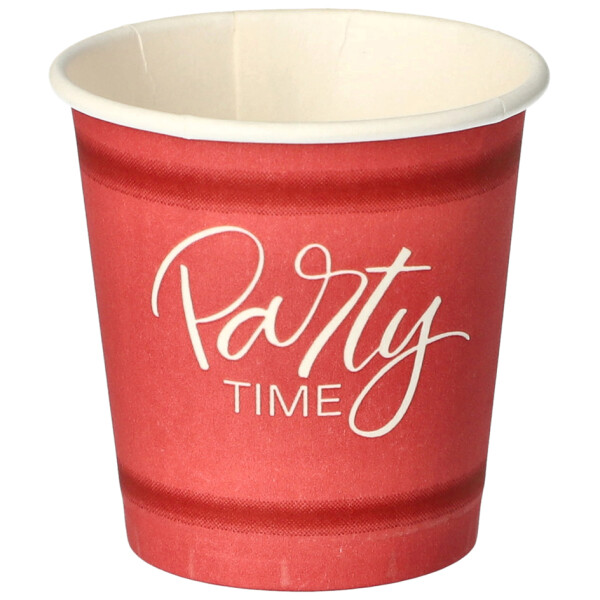 PAPSTAR Papp-Trinkbecher "pure" Party Time, 5 cl, rot