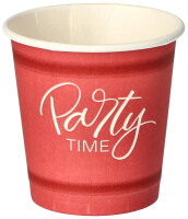 PAPSTAR Papp-Trinkbecher "pure" Party Time, 5 cl, rot