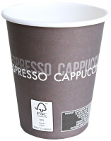 HYGOSTAR Hartpapier-Kaffeebecher To Go, 300 ml, braun weiß