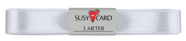 SUSY CARD Geschenkband "Doppelsatin", 15 mm x 3 m, weiß