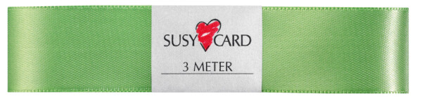 SUSY CARD Geschenkband "Doppelsatin", 25 mm x 3 m, hellgrün