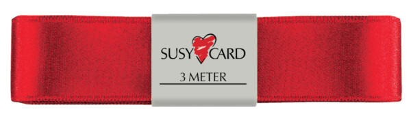 SUSY CARD Geschenkband "Doppelsatin", 25 mm x 3 m, rot